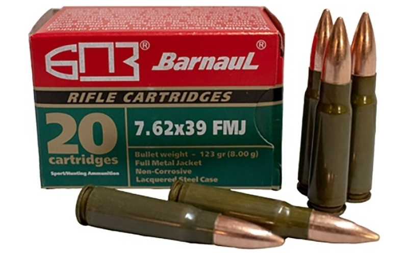 Barnaul Ammunition 7.62x39mm 123gr full metal jacket 20/box